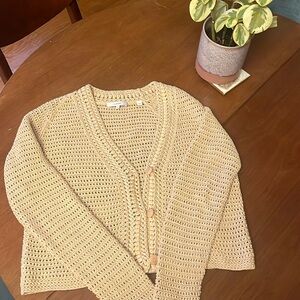100% cotton Vince open knit cardigan